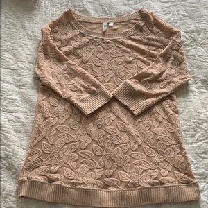 Floral velvet, sheer pullover